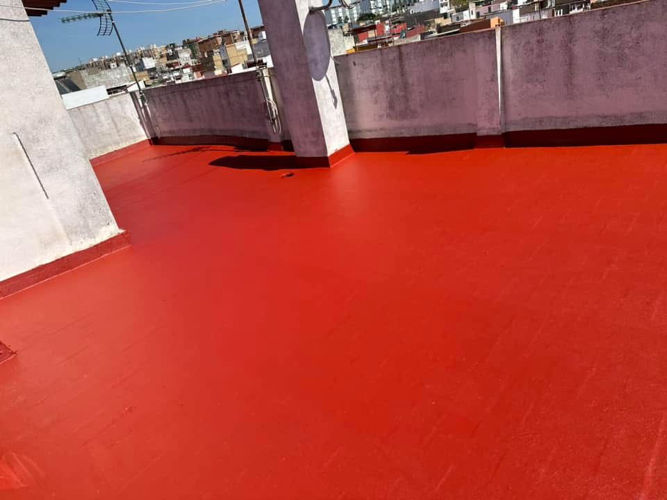 Impermeabilización con caucho y filtro después